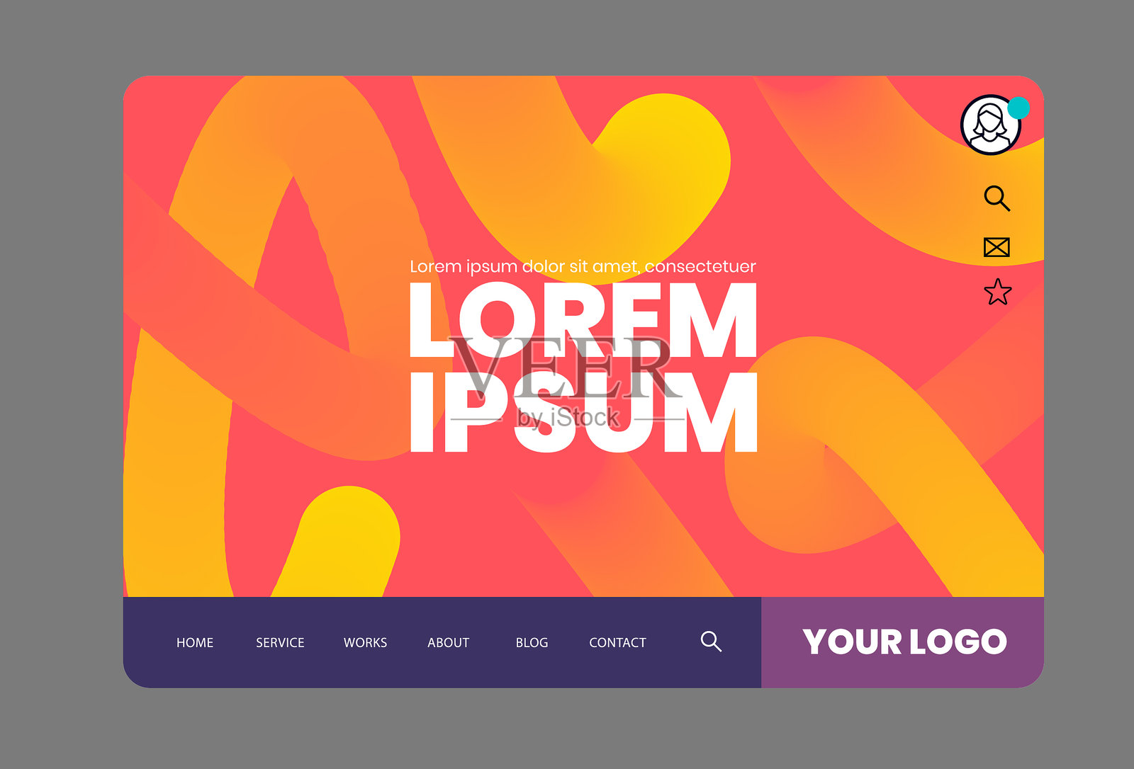 现代网站模板设计插画图片素材