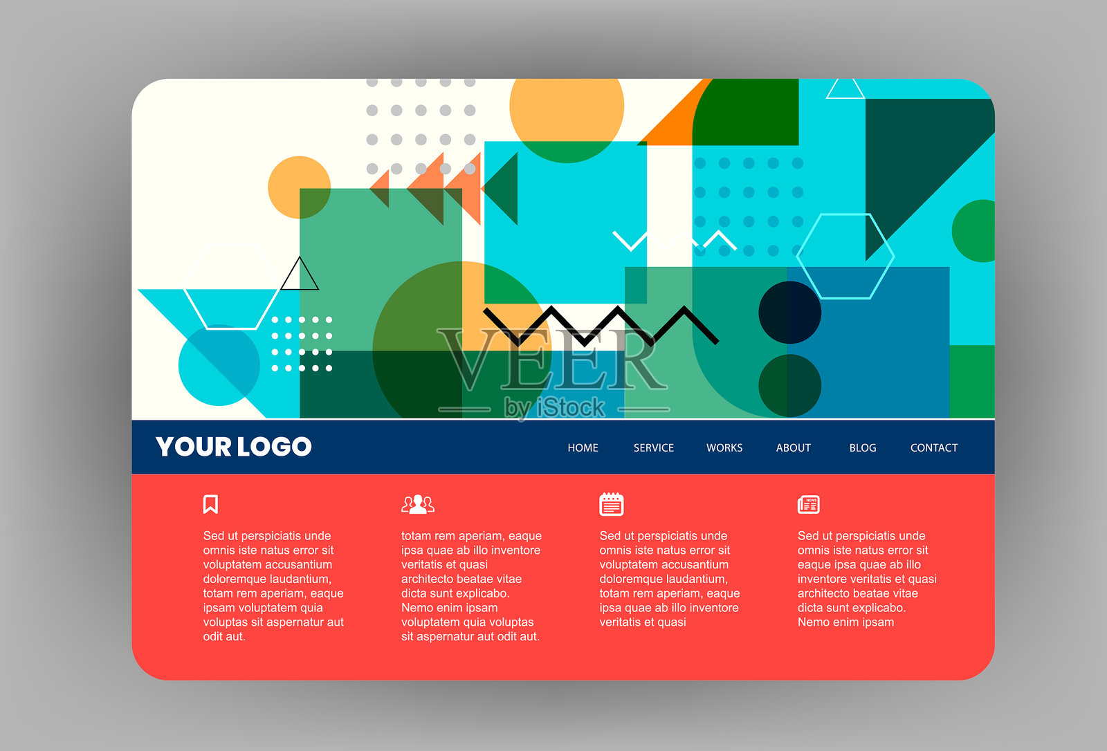 现代网站模板设计插画图片素材