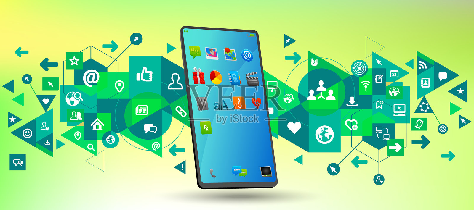 智能手机进行交流沟通插画图片素材