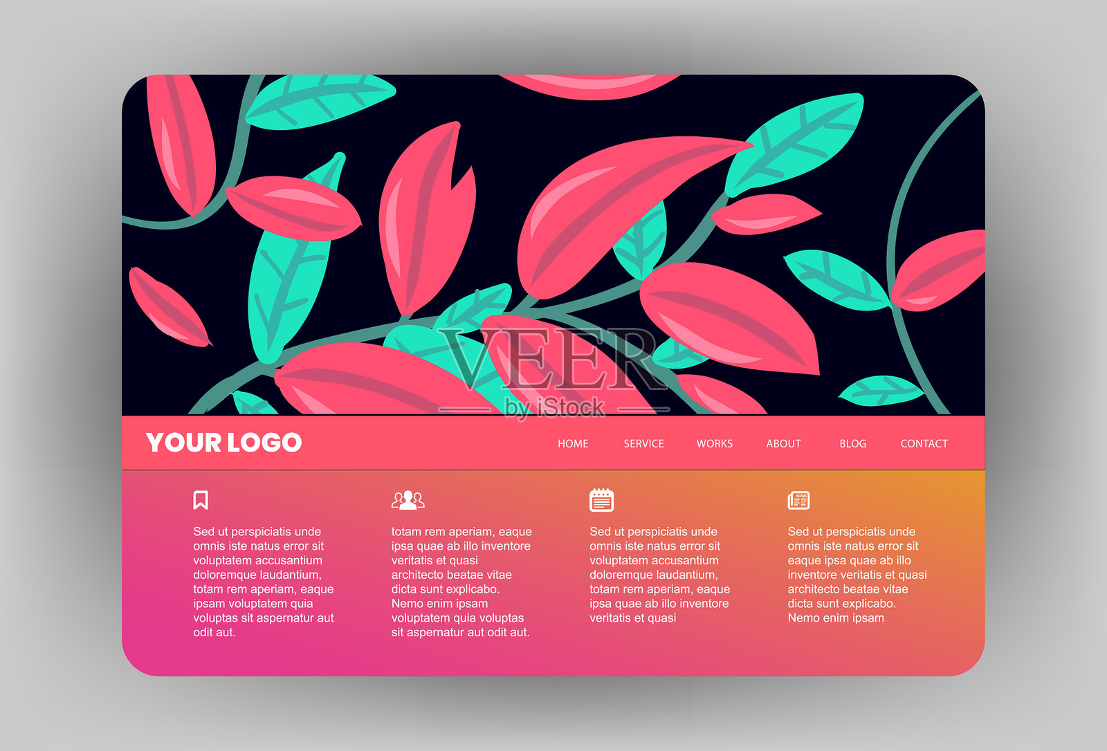 现代网站模板设计插画图片素材