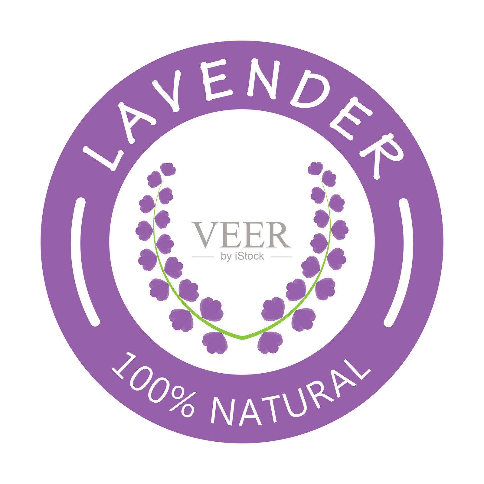 紫色薰衣草花卉标志,适用于花园、公园、商业、化妆品、时尚,矢量图插画图片素材