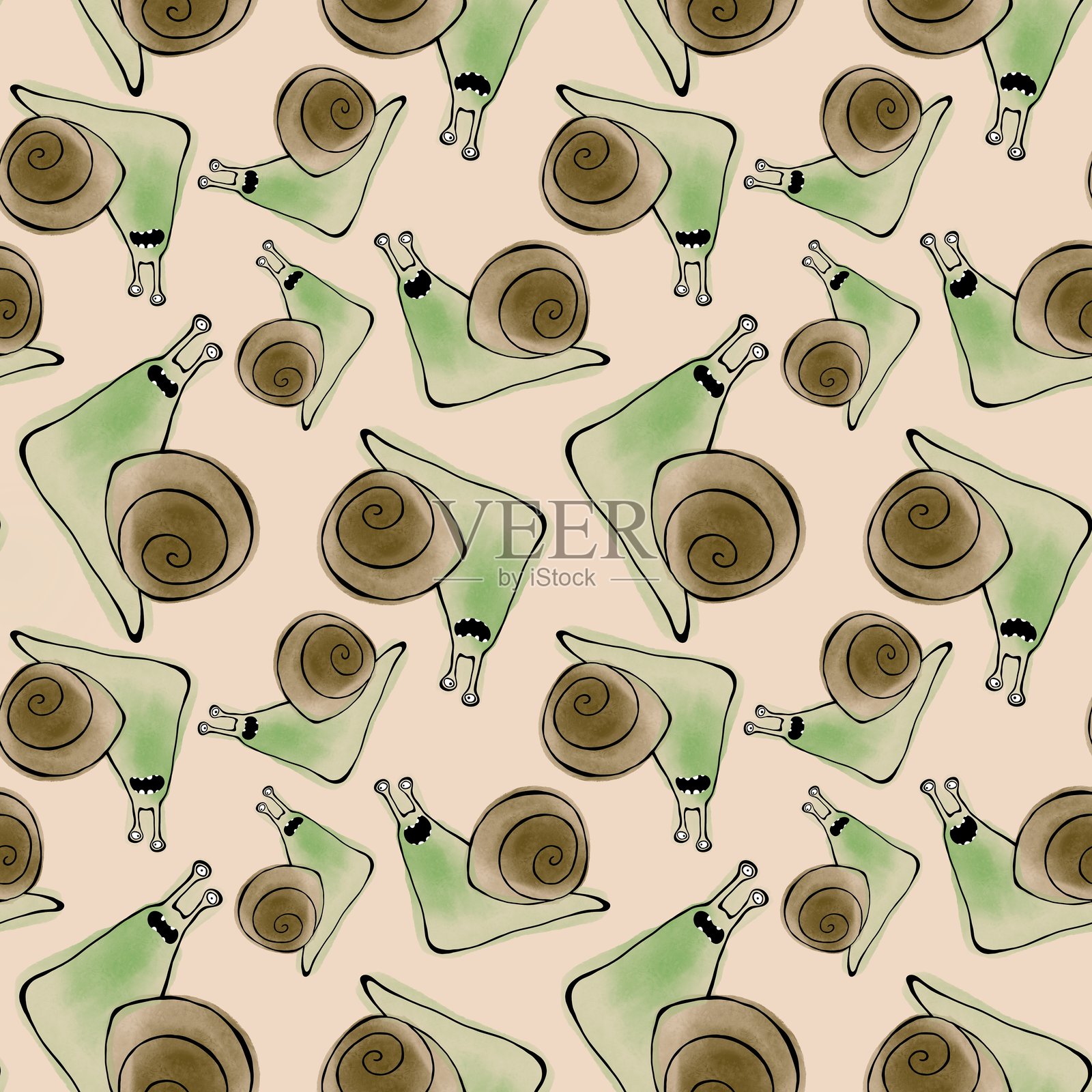 夏季动物无缝图案,适合儿童和面料及泳装纺织品插画图片素材