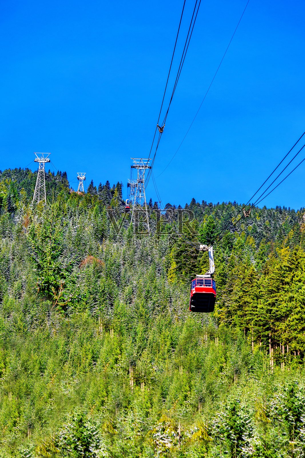 格劳斯山空中缆车照片摄影图片