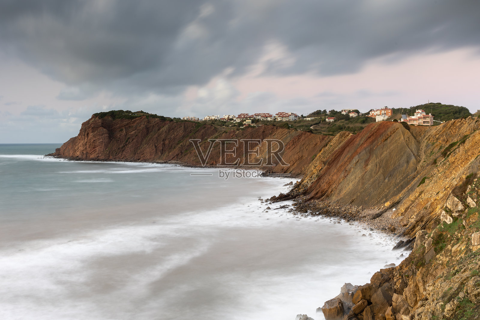 葡萄牙圣马丁纽港的日落照片摄影图片