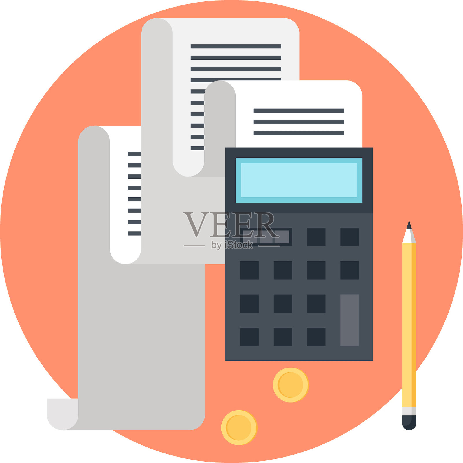 税务支付扁平化网页图标插画图片素材