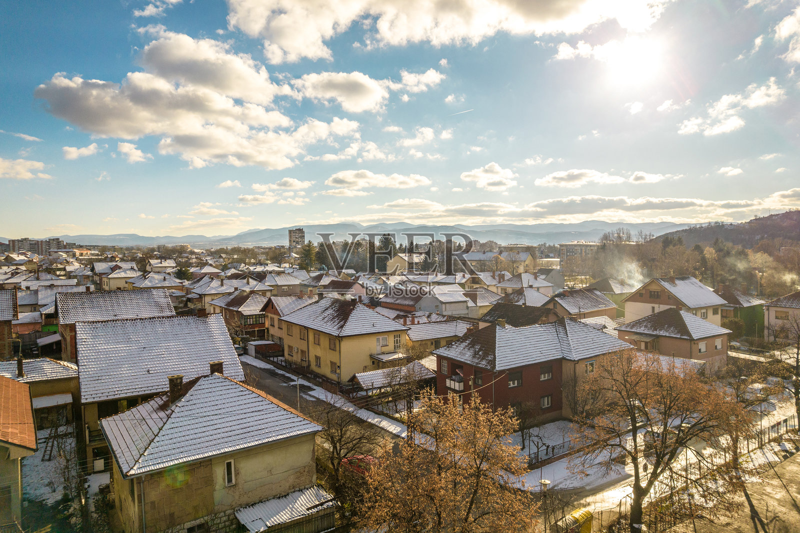 城镇的冬日照片摄影图片
