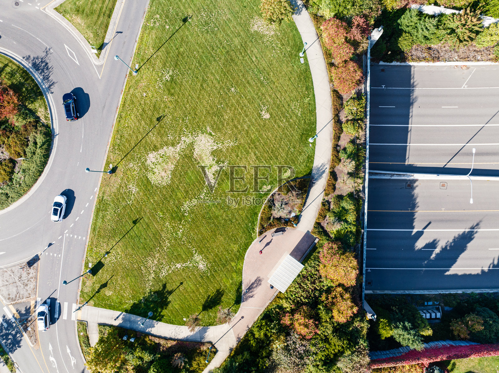 华盛顿州贝尔维尤的I-520上方的环保盖子照片摄影图片