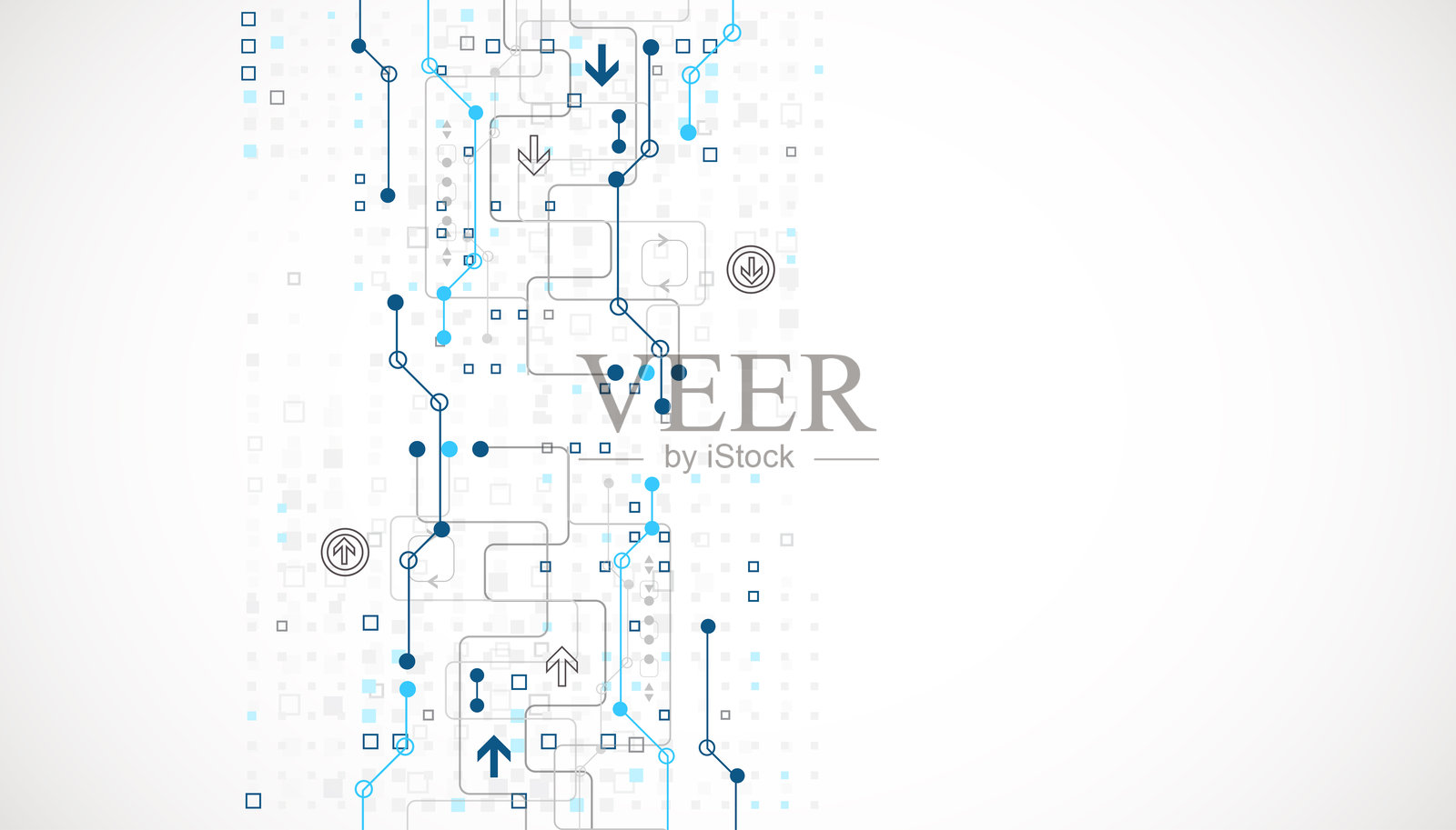 抽象科技概念。电路板,高科技电脑色彩背景。矢量插图。插画图片素材