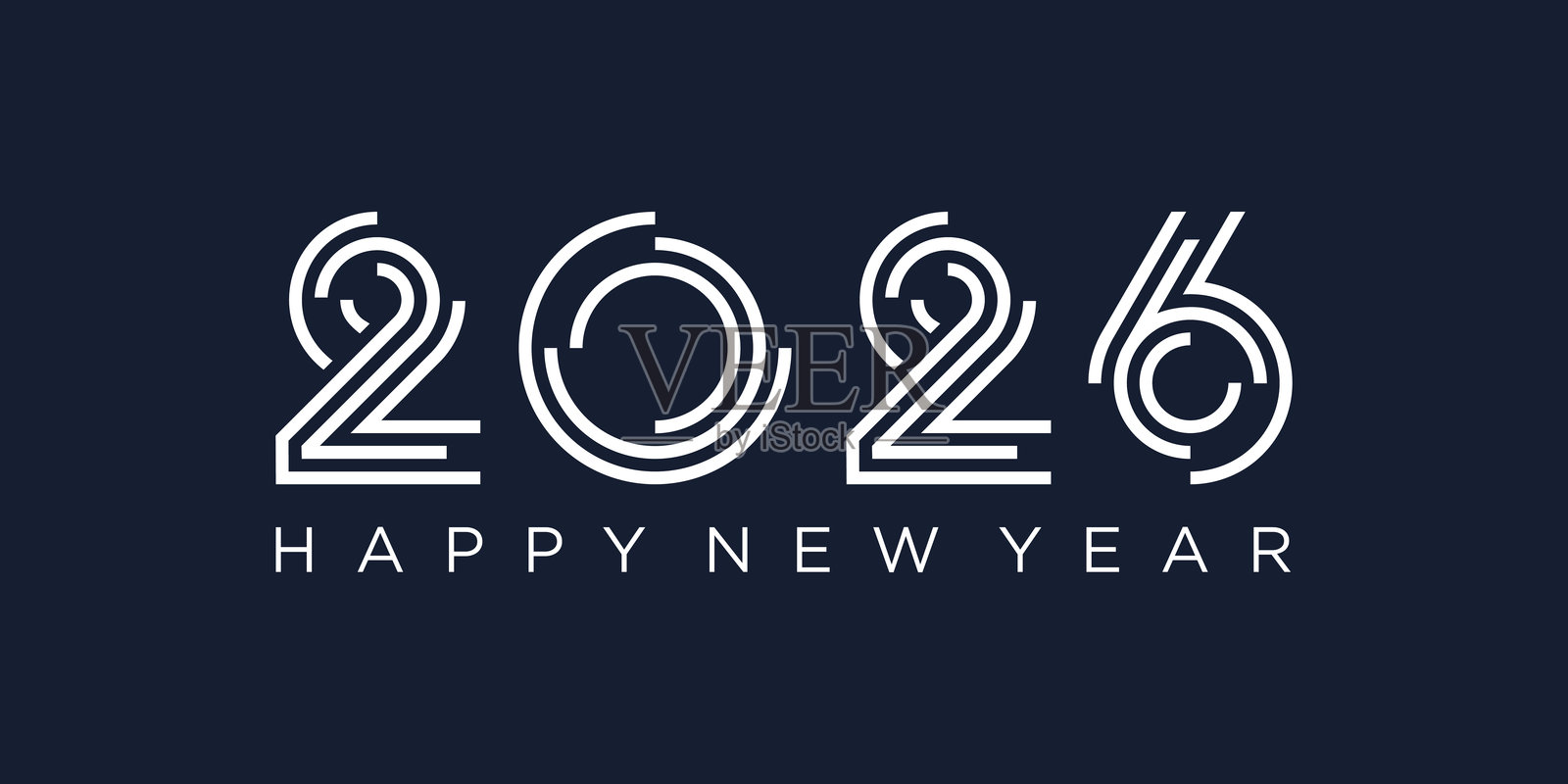 2026年新年快乐设计矢量图。时尚独特的新年2026标志设计模板插画图片素材