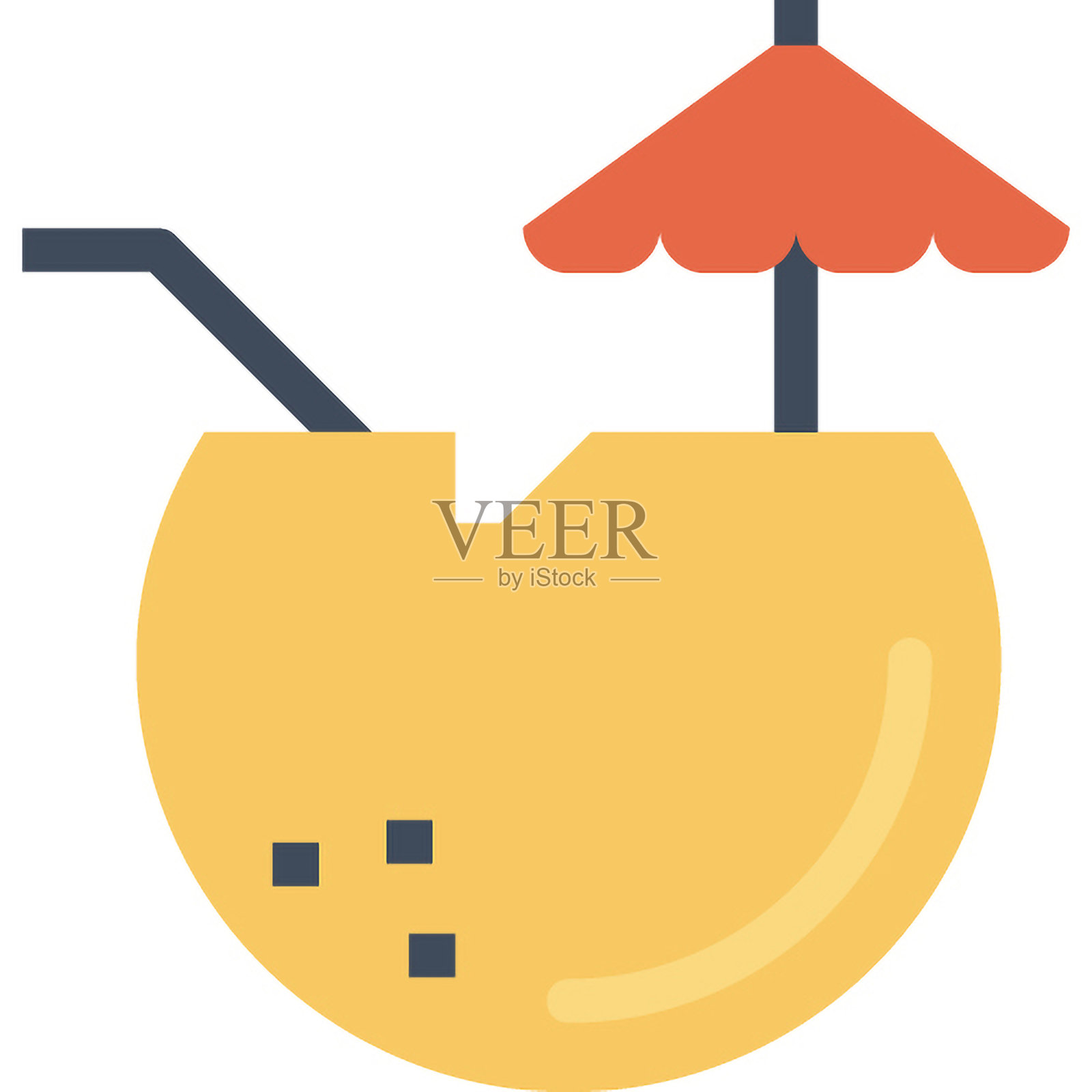 鸡尾酒扁平化网页图标概念插画图片素材