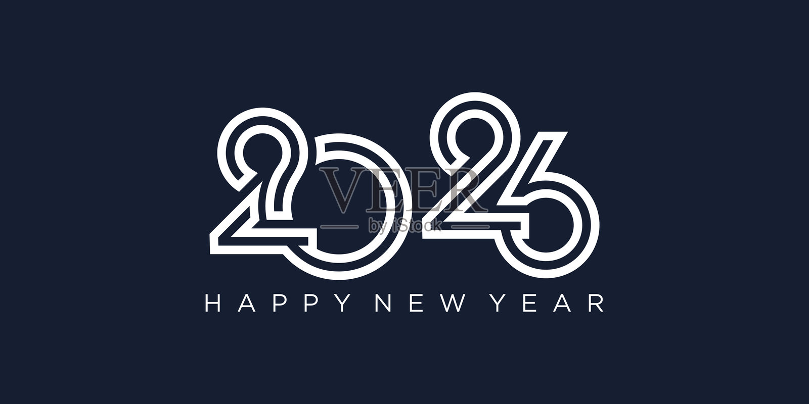 2026年快乐新年设计矢量图。时尚独特的2026年新年标志设计模板插画图片素材