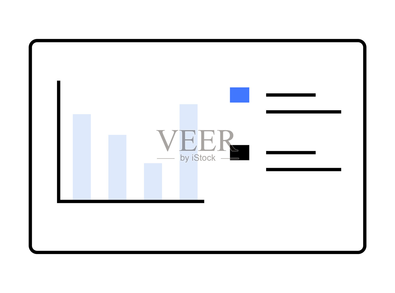白色背景上的数字图表,包含条形图和数据图例插画图片素材