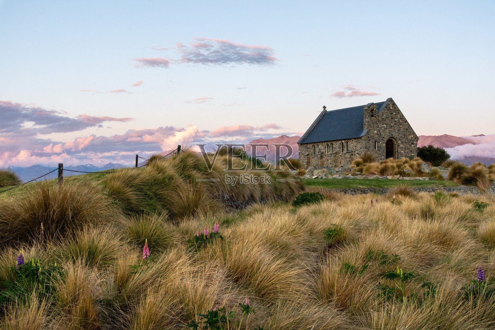 新西兰陶波湖的好牧人教堂照片摄影图片