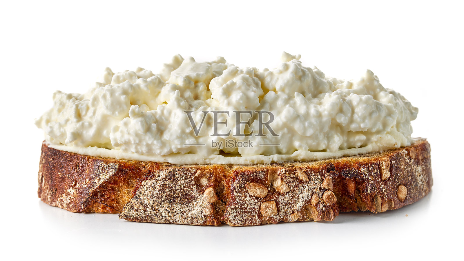 面包片配农家奶酪照片摄影图片