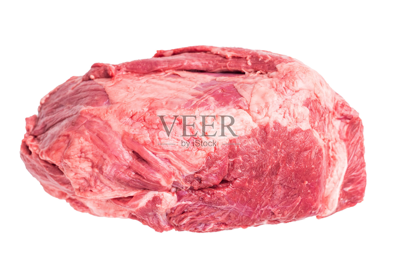 生牛腱肉切块特写,突出其嫩滑的质地和鲜艳的色泽,适合寻求优质食材的烹饪爱好者。背景为白色,俯视角度。照片摄影图片