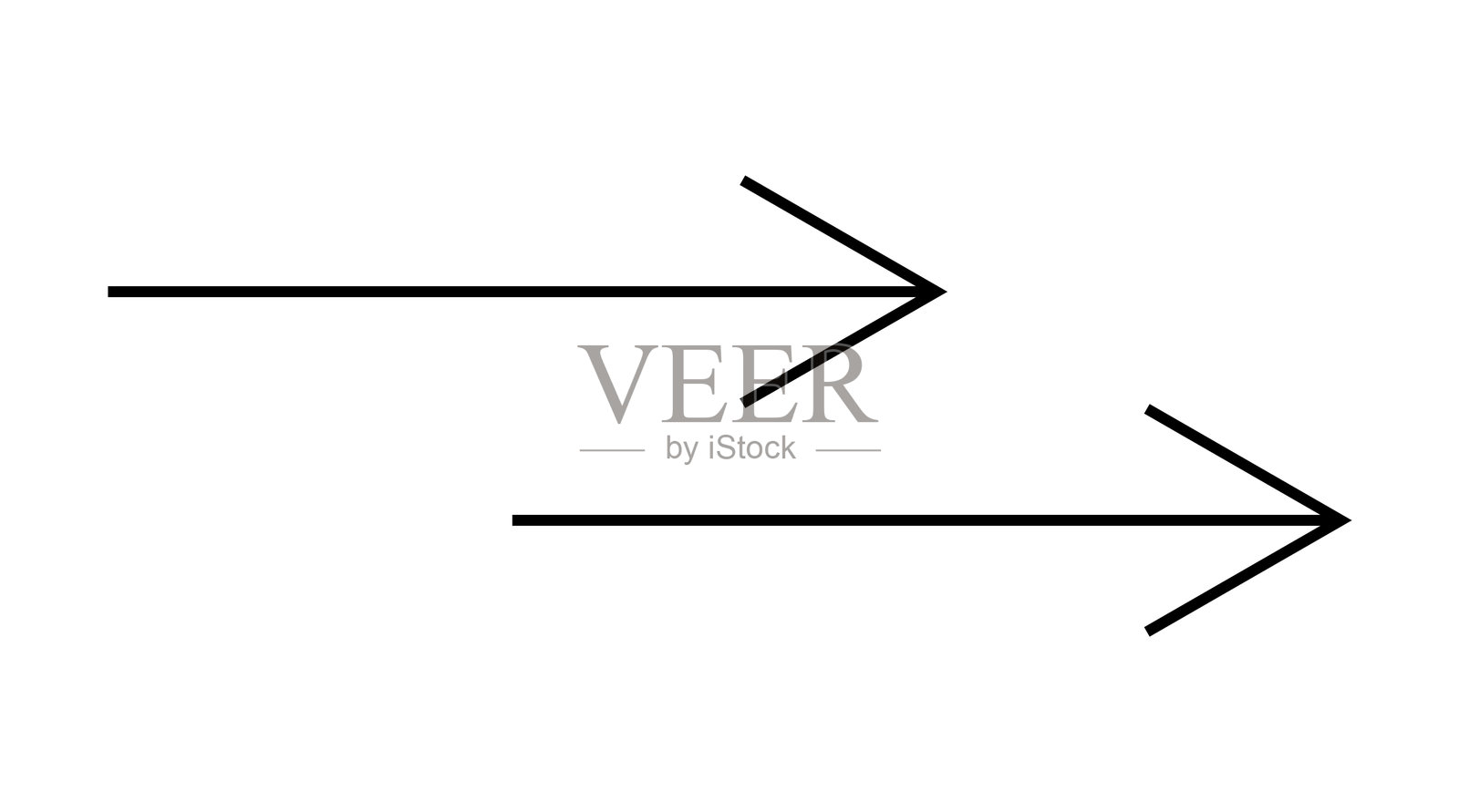 两个简单的黑色箭头指向右侧,背景为白色插画图片素材