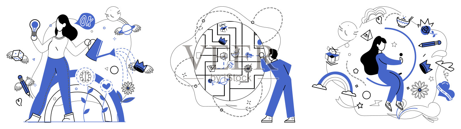 变更管理。战略规划是变更管理支柱建立的基石。插画图片素材