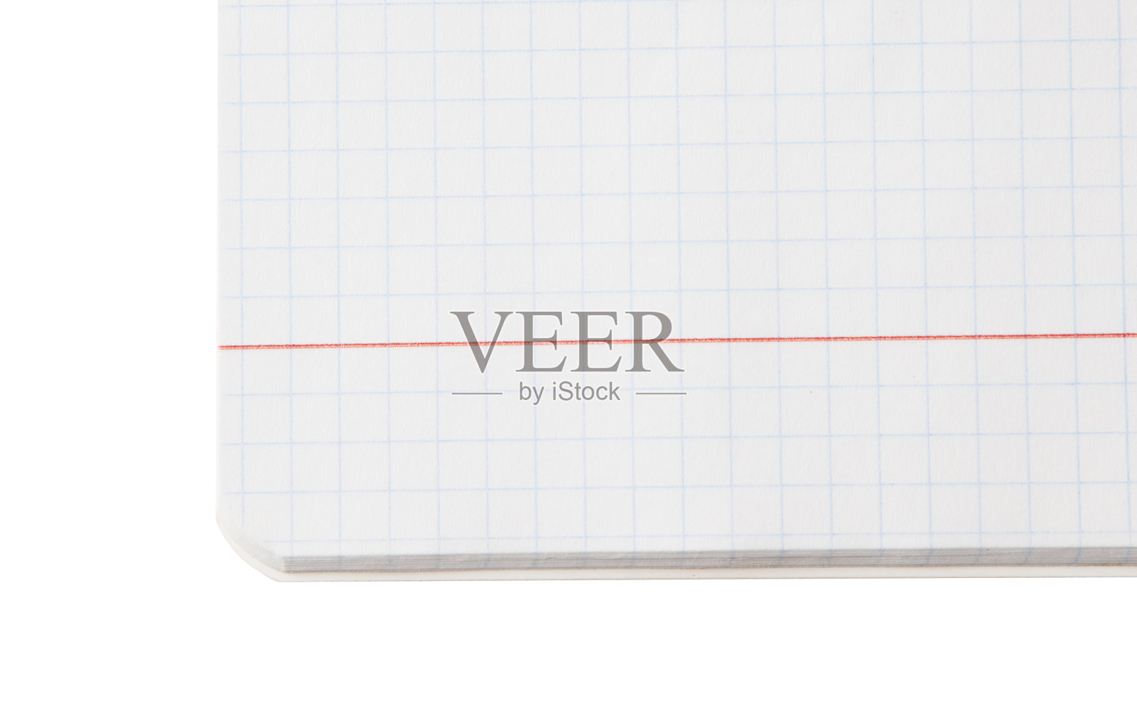 一张带有红色线条的白色方格纸照片摄影图片
