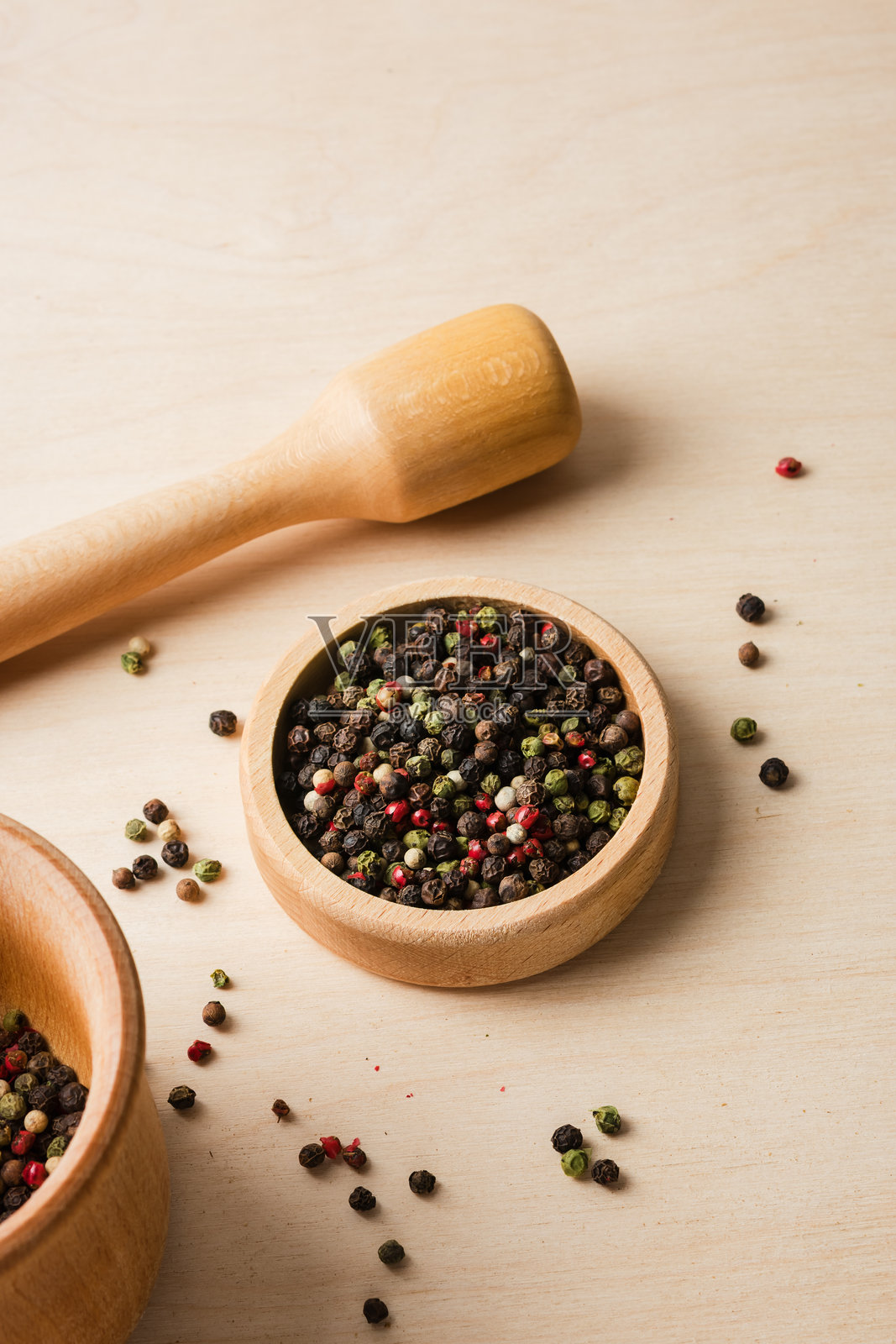 胡椒混合调料。照片摄影图片