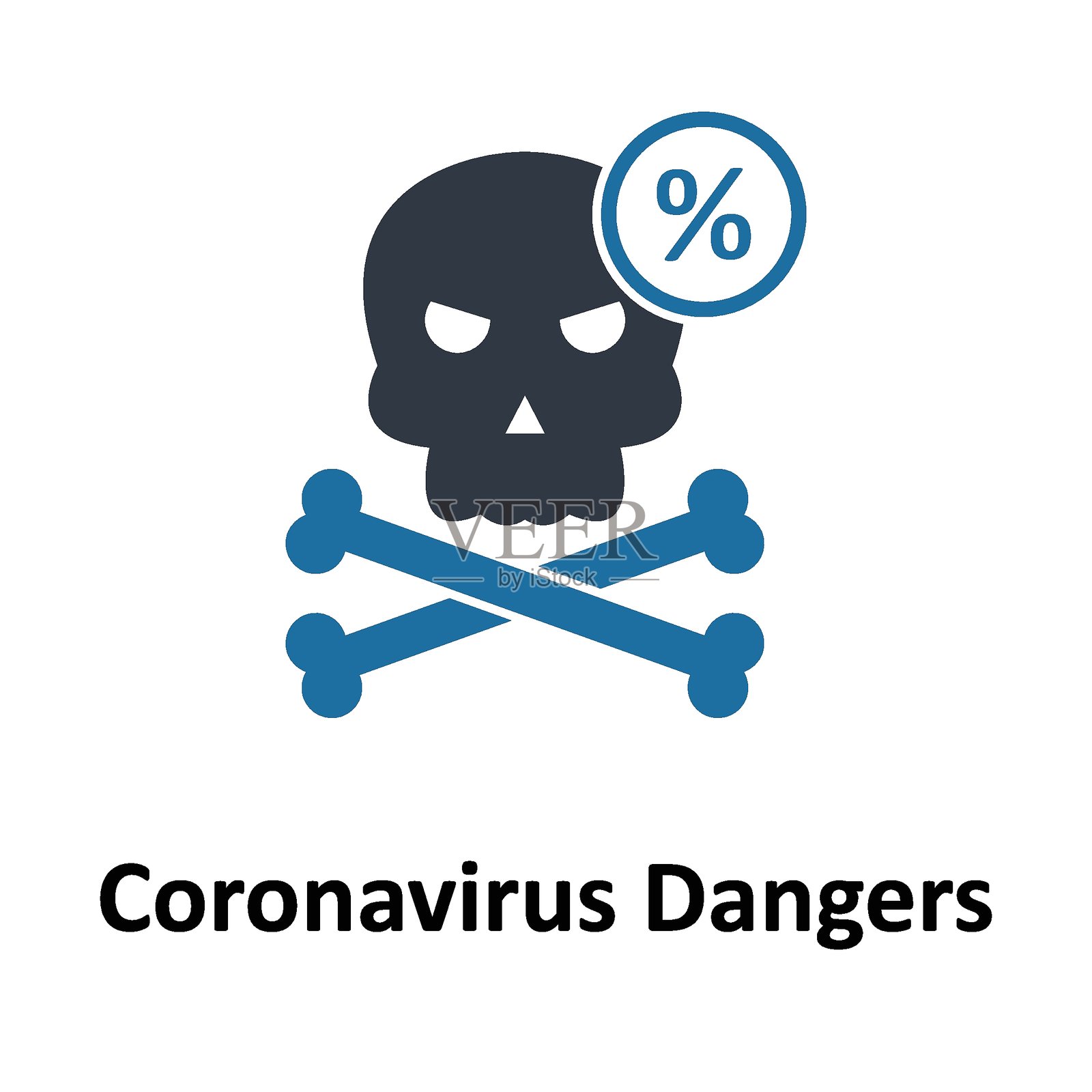 冠状病毒危险扁平风格矢量图标,易于修改或编辑插画图片素材