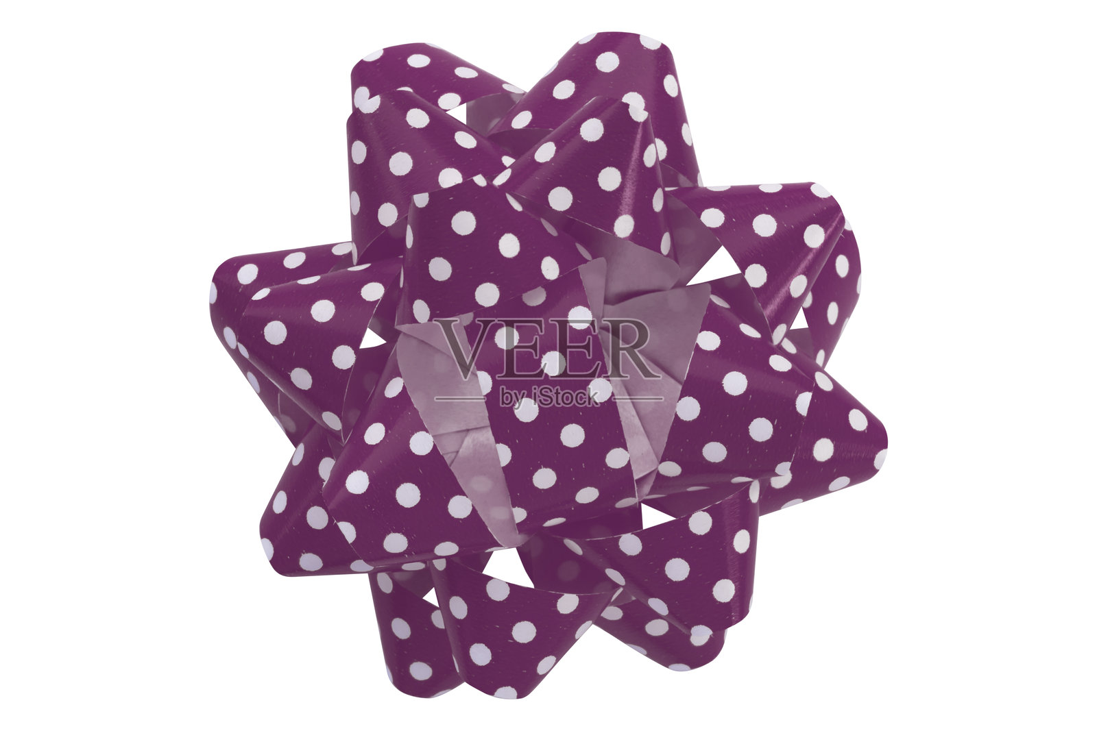 深紫色丝带在白色背景上孤立展示照片摄影图片