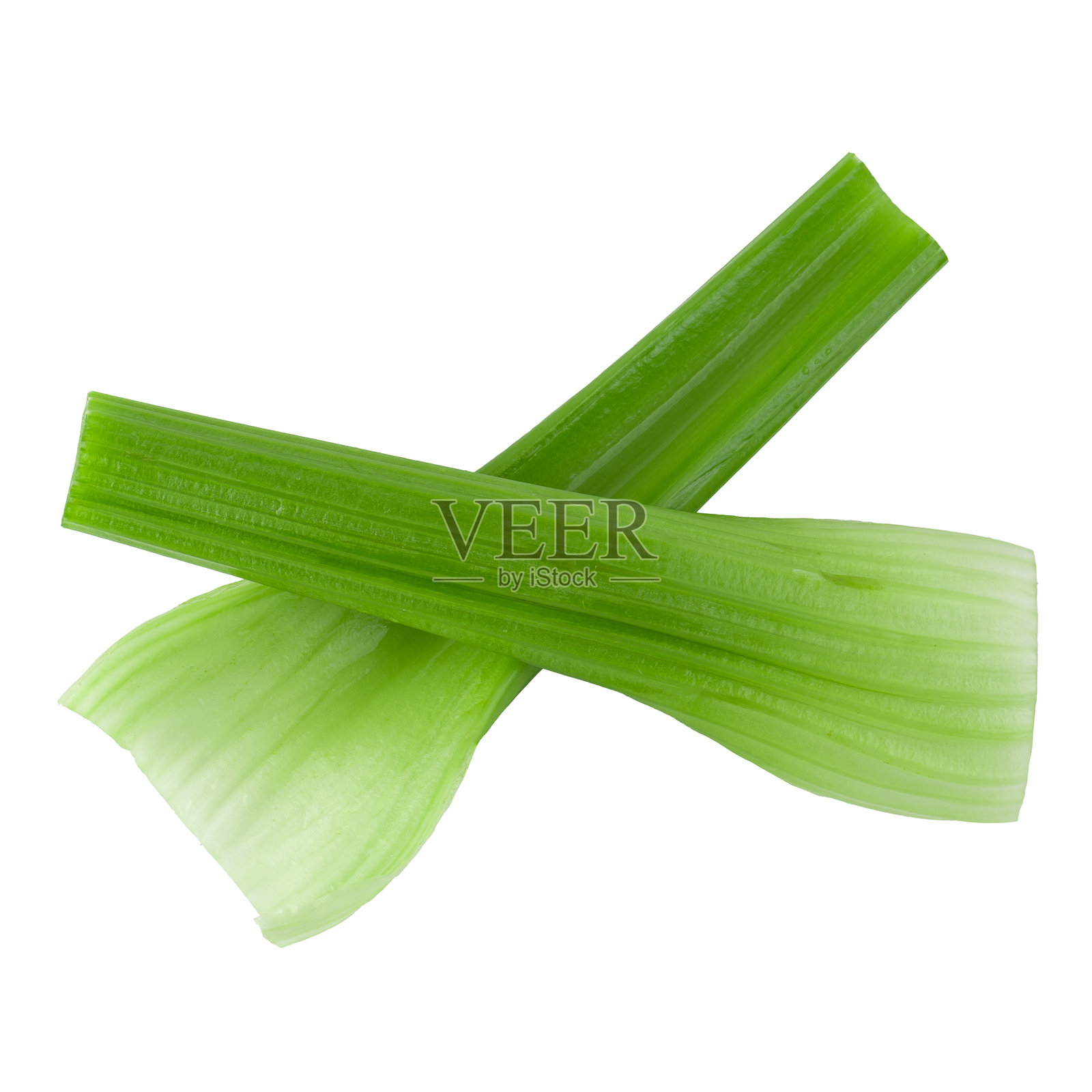 新鲜的芹菜,孤立在白色背景上。照片摄影图片