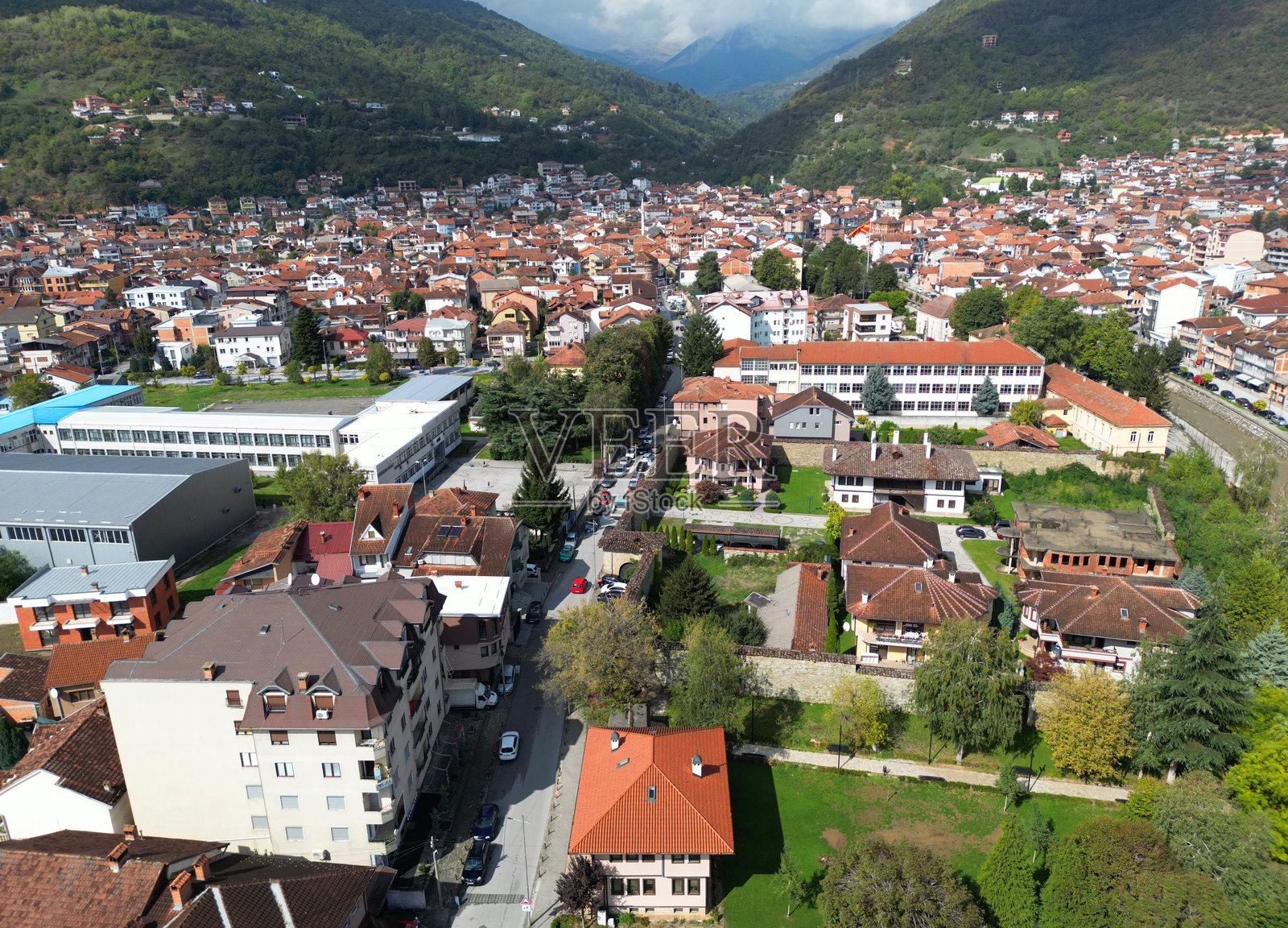 马其顿特托瓦的无人机视角照片摄影图片