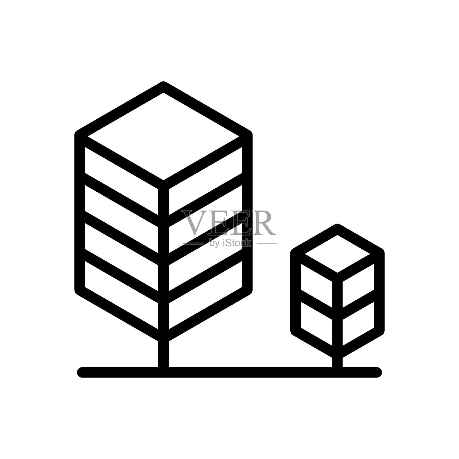 细线风格的树图标矢量插图设计插画图片素材