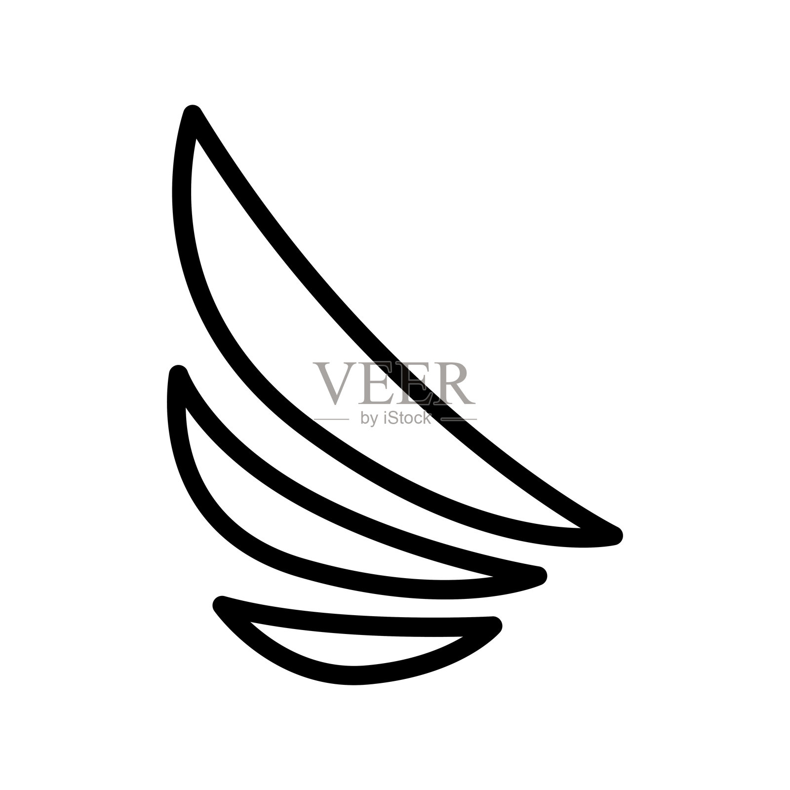 细线风格的翅膀图标矢量插图设计插画图片素材