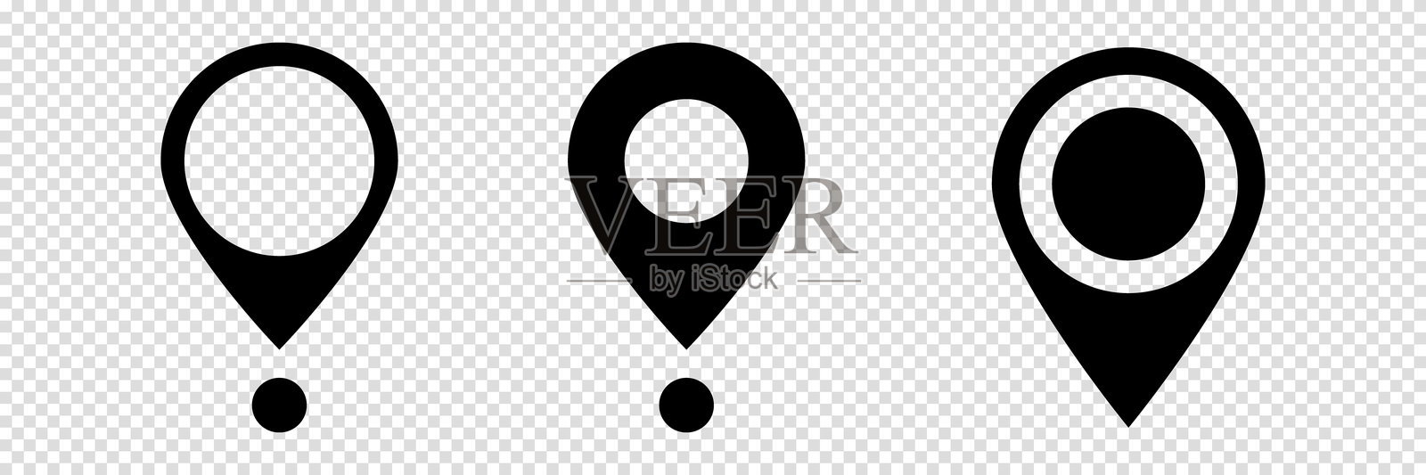 一组位置图标。GPS标记。矢量插图。插画图片素材