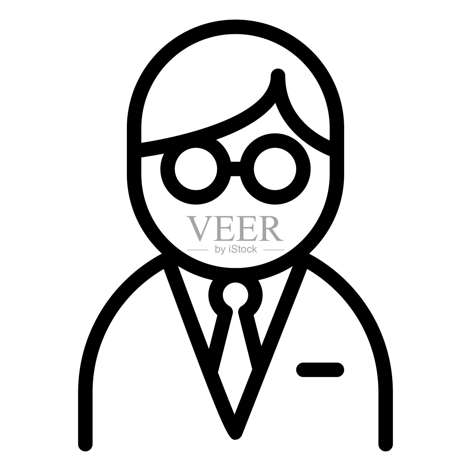 细线风格的教师图标矢量插图设计插画图片素材