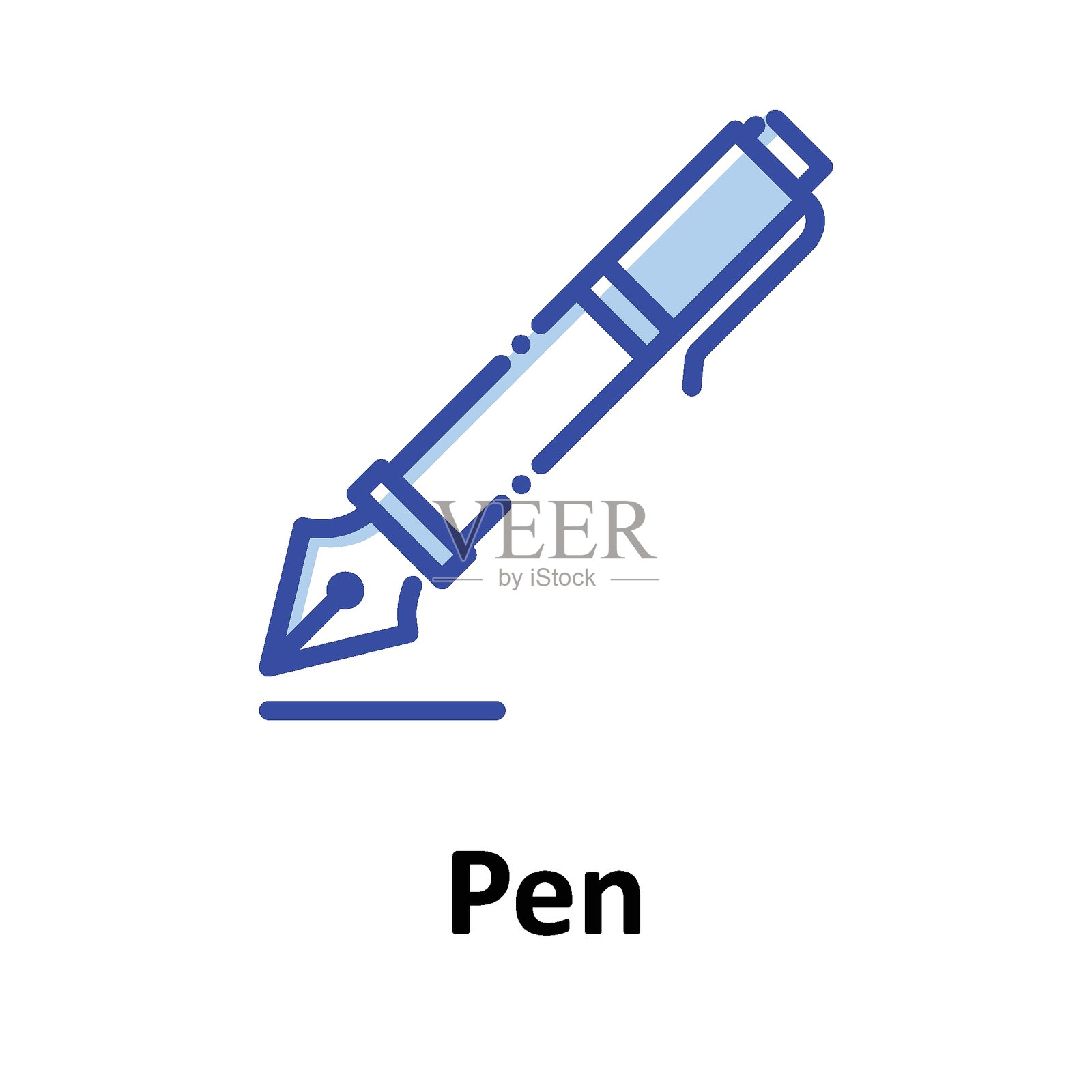 钢笔,书法笔,绘图完全可编辑的矢量图标插画图片素材