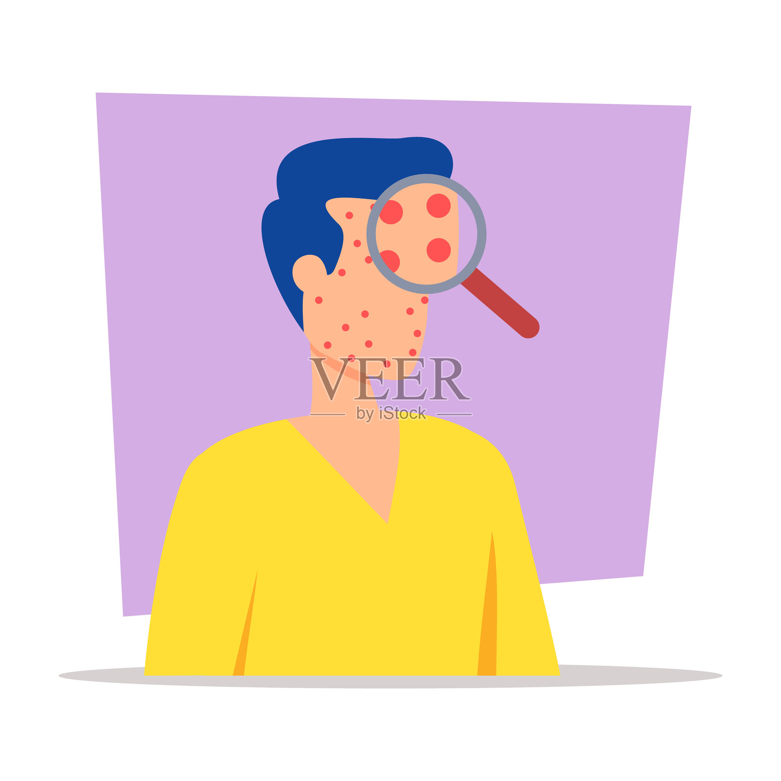 护肤对清晰肌肤和自信心的健康益处插画图片素材