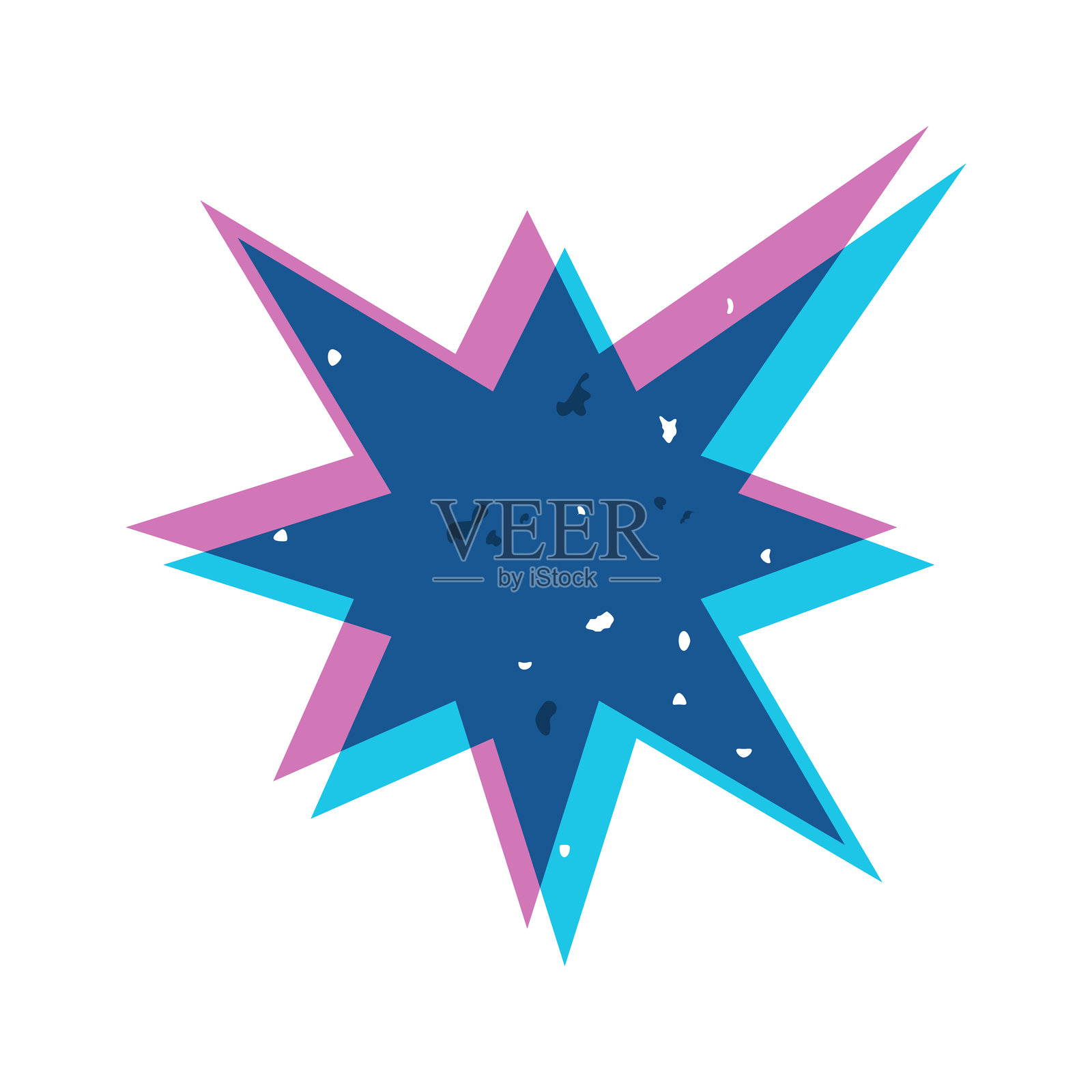 星形磨损的丝网印刷设计插画图片素材