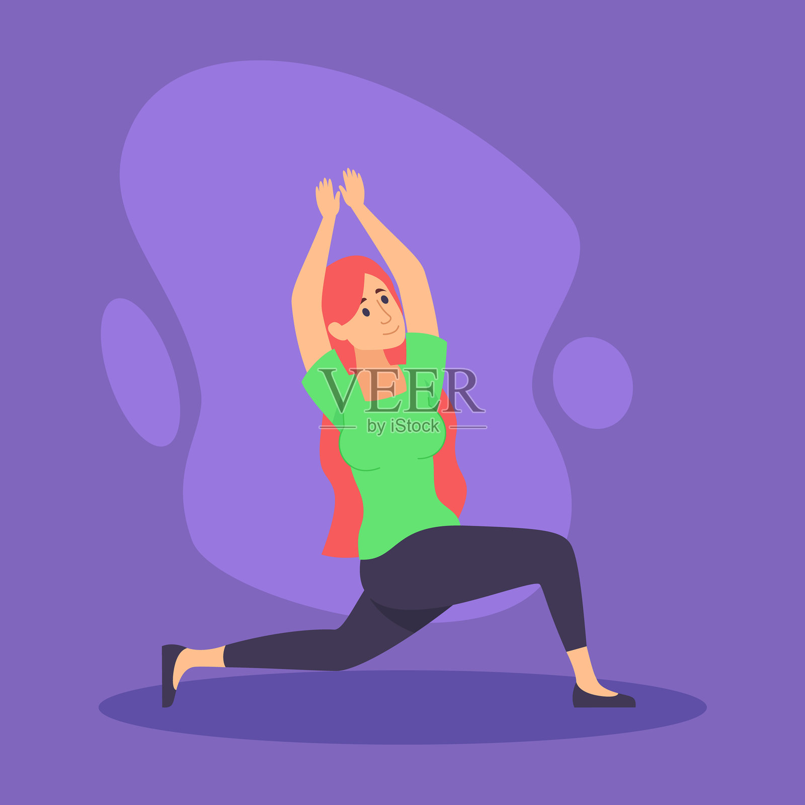 女性练习瑜伽以获得健康和福祉的好处插画图片素材