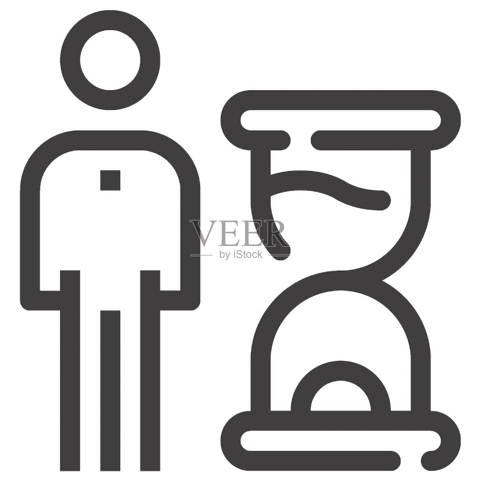 截止日期平面线条网页图标概念插画图片素材