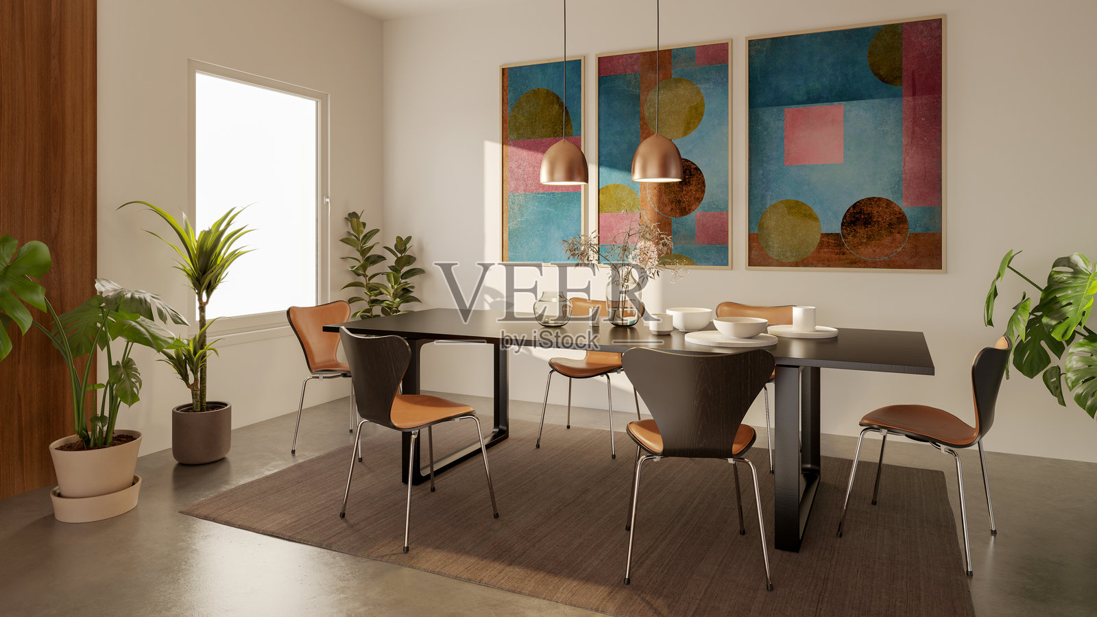 大型奢华现代明亮室内客厅模型插图3D渲染图像照片摄影图片