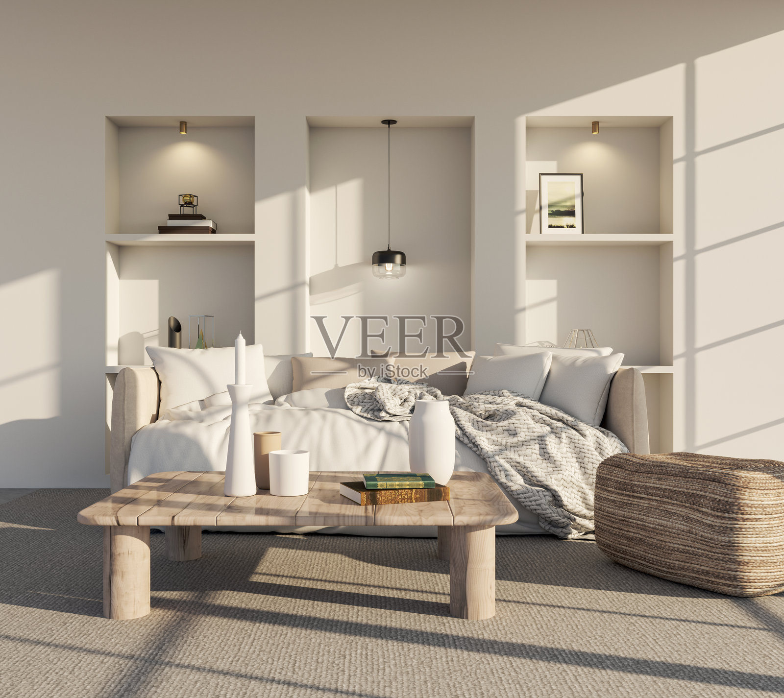 大型奢华现代明亮室内客厅模型插图3D渲染图像照片摄影图片