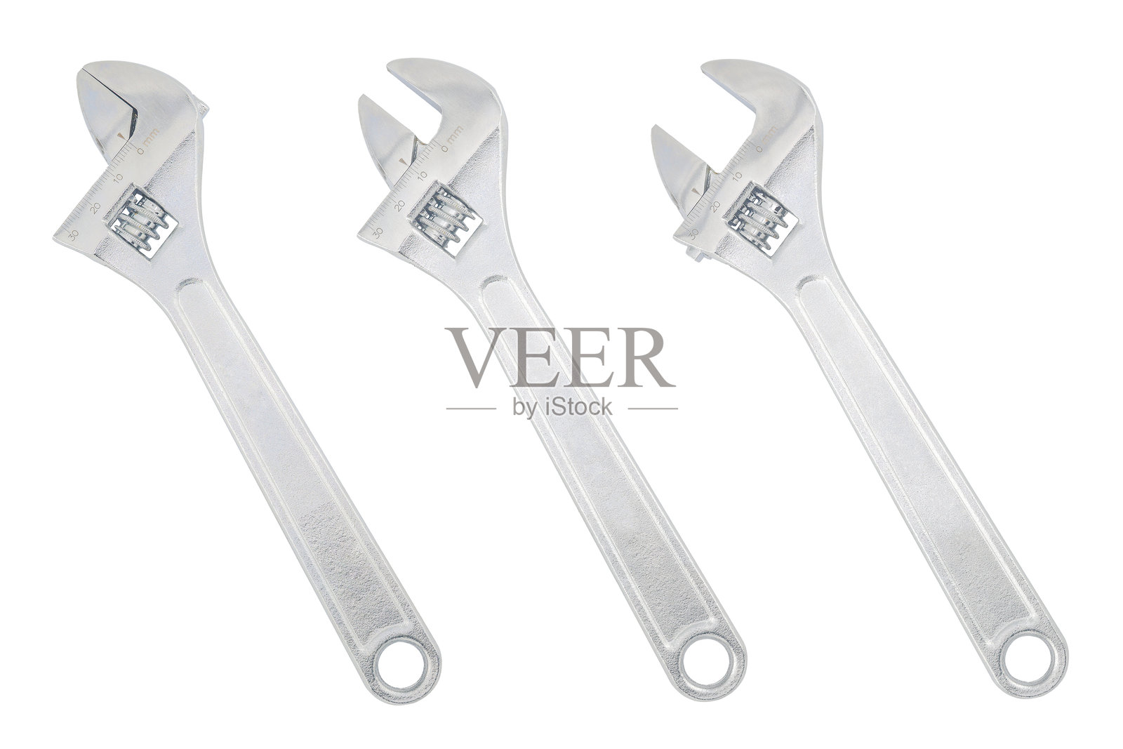 可调扳手剪影在白色背景上照片摄影图片