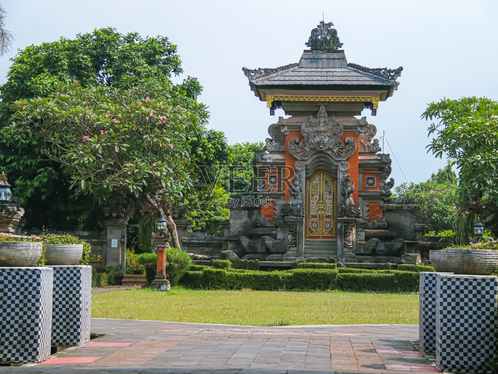 巴厘岛传统建筑风格,巴厘教寺庙照片摄影图片