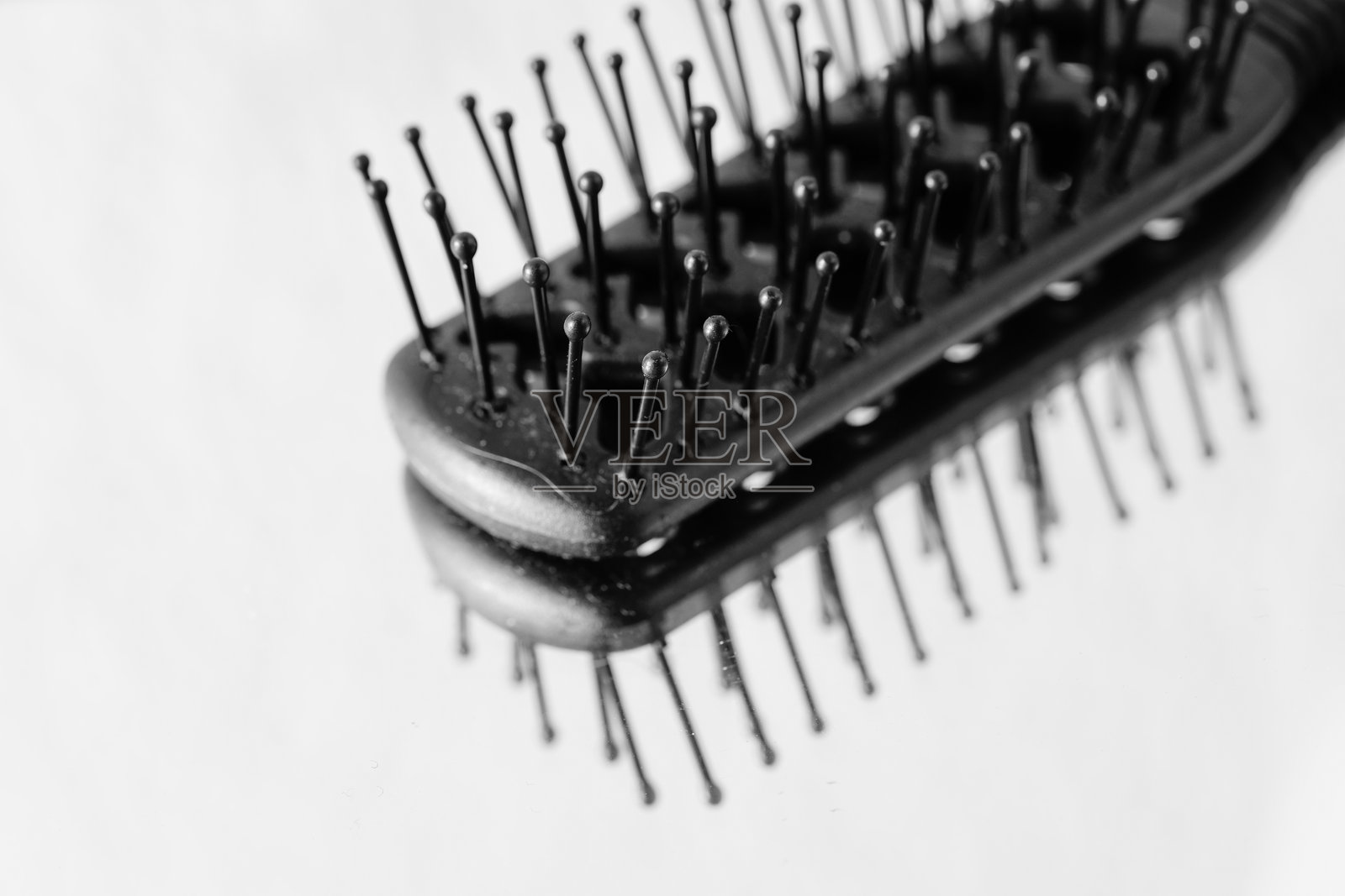 黑色发刷特写,带有文本空间照片摄影图片