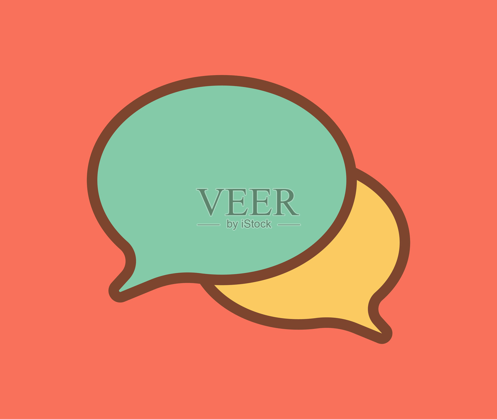 彩色背景上的对话气泡插画图片素材