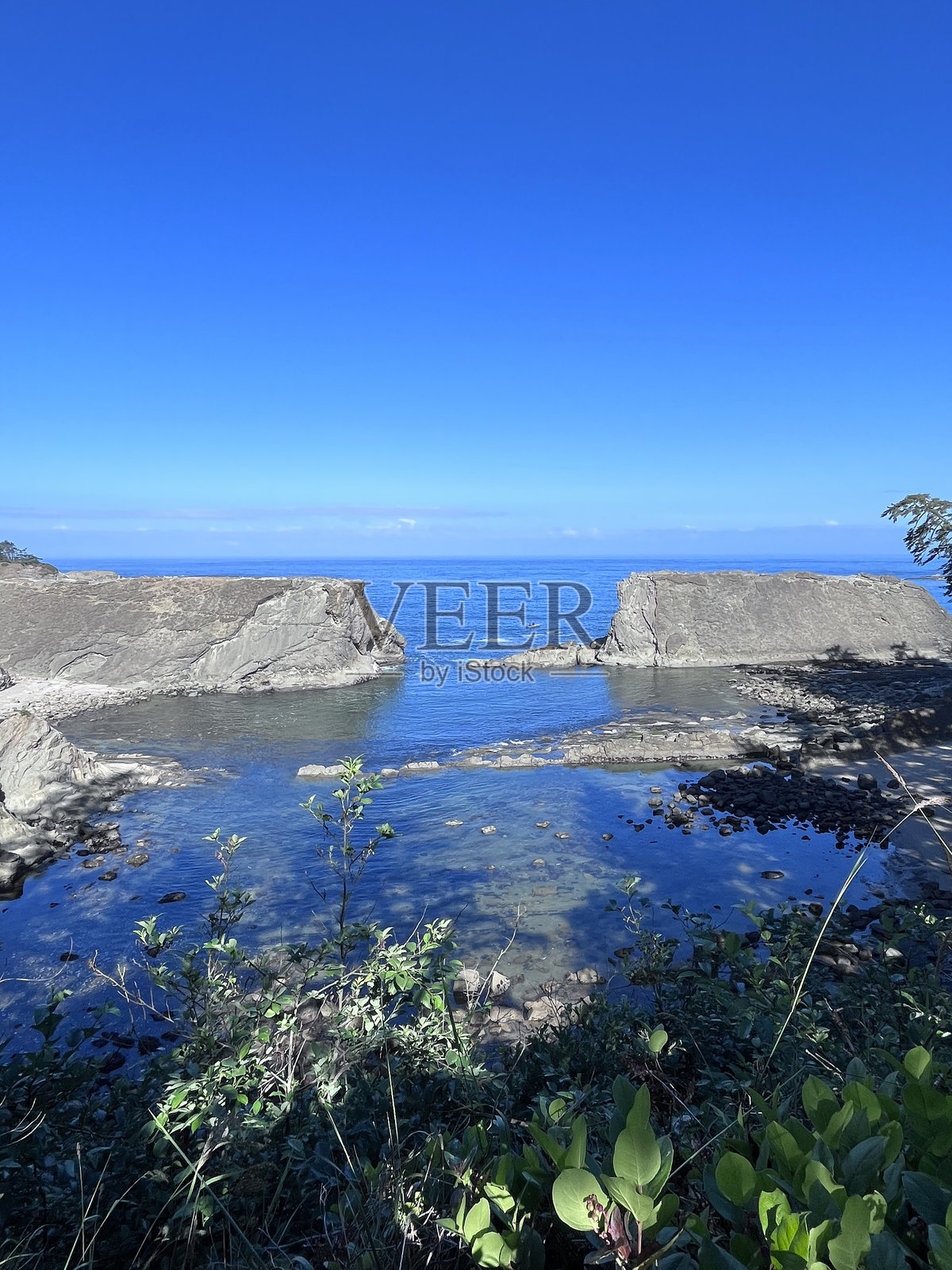 俄勒冈州阿拉戈角州立公园的岩石海景照片摄影图片