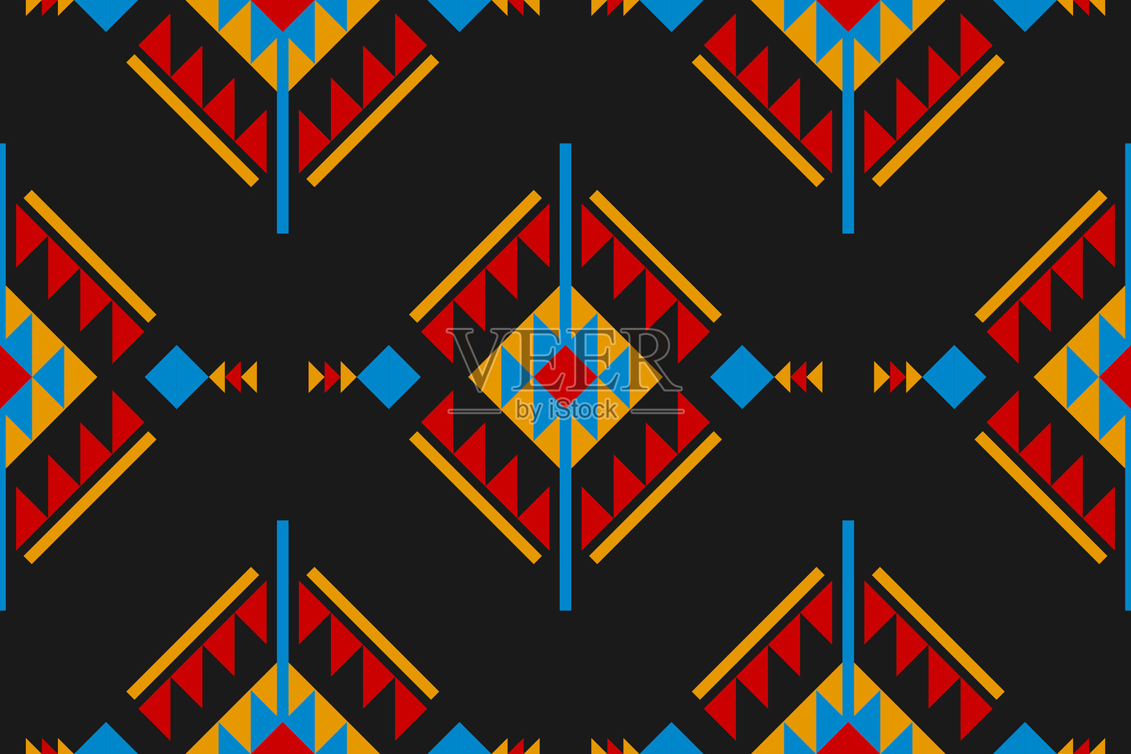 民族阿兹特克图案艺术。几何无缝图案,具有部落、民间刺绣和墨西哥风格。插画图片素材