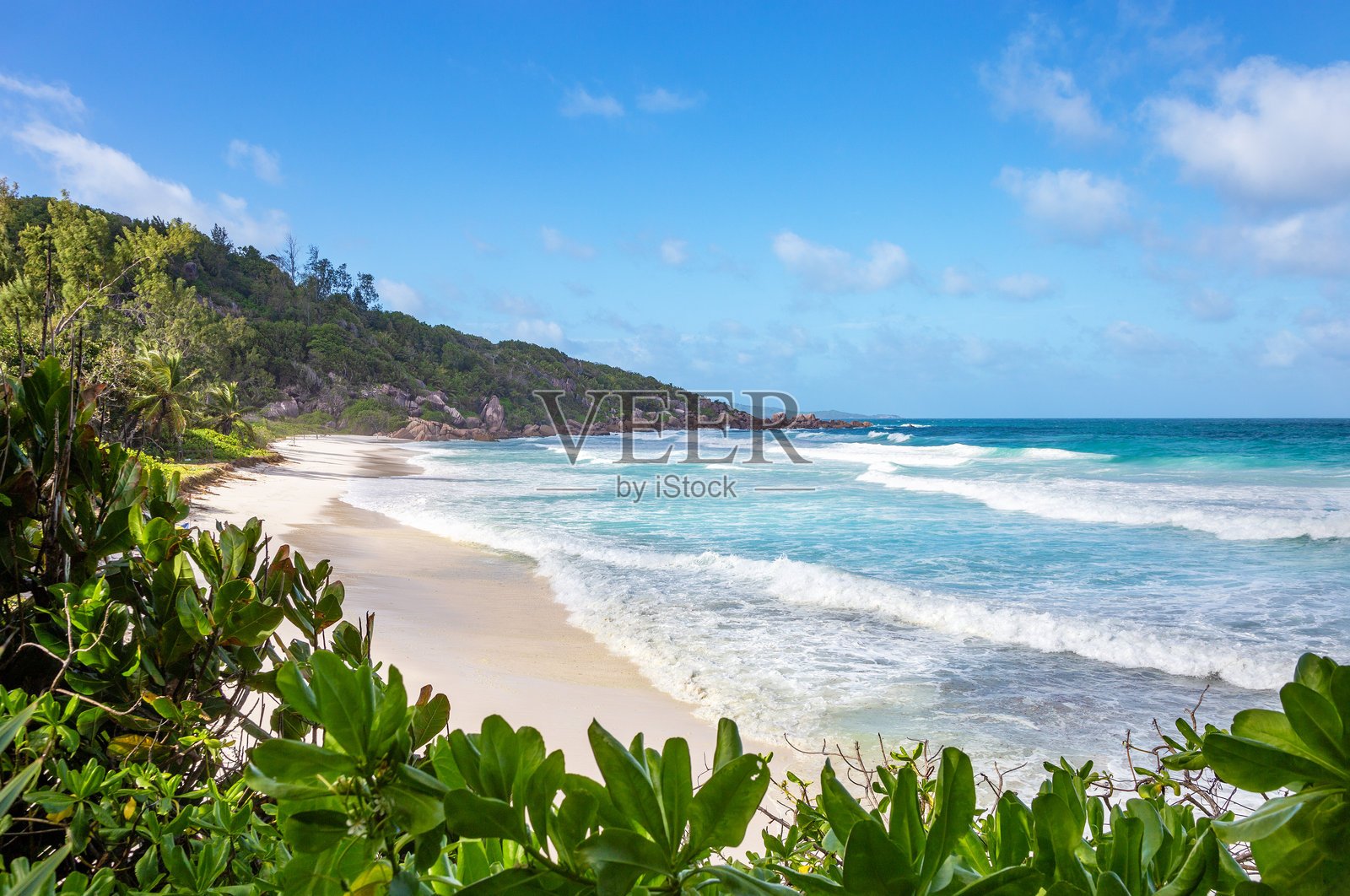 小安斯海滩,拉迪格岛,塞舌尔共和国,非洲。照片摄影图片