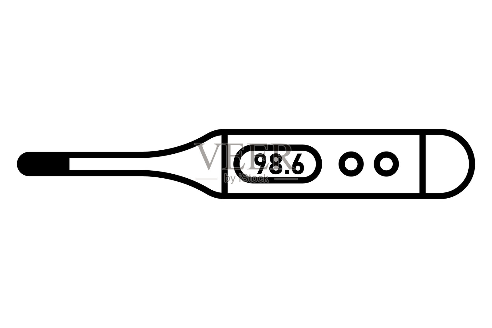 数字温度计线条图标插画图片素材
