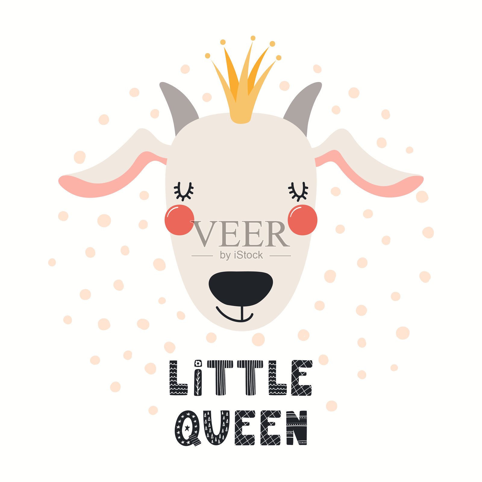 可爱的山羊插图插画图片素材