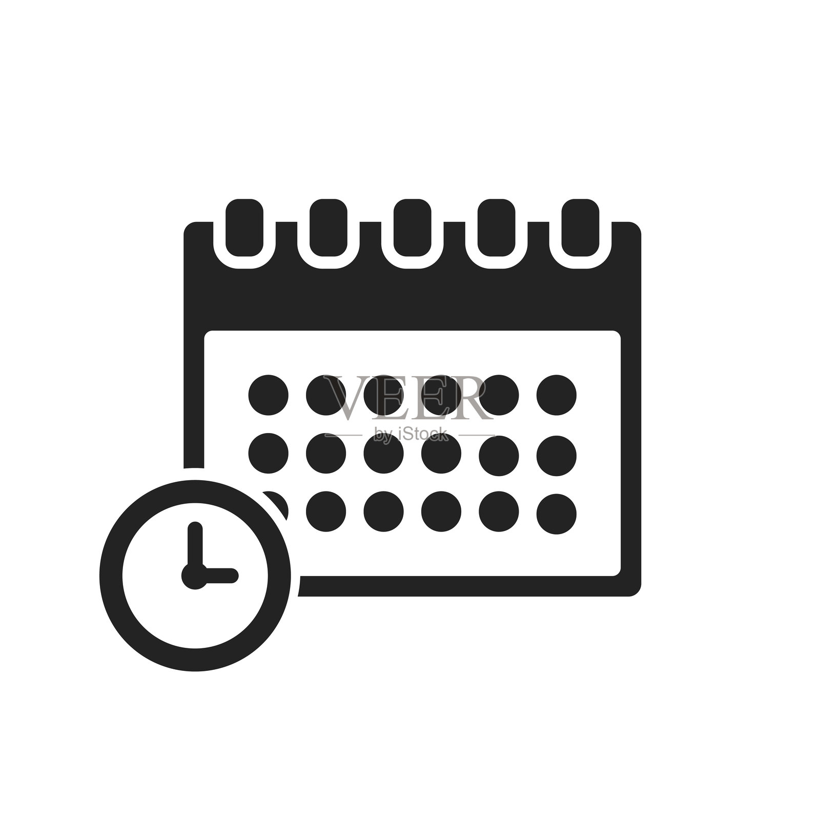 日历标志矢量图标。日程表标志的轮廓。黑色日历剪贴画。插画图片素材