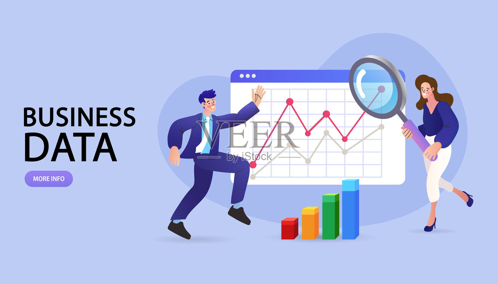 在线营销、财务报告图表、数据分析和网页开发概念。矢量插图插画图片素材