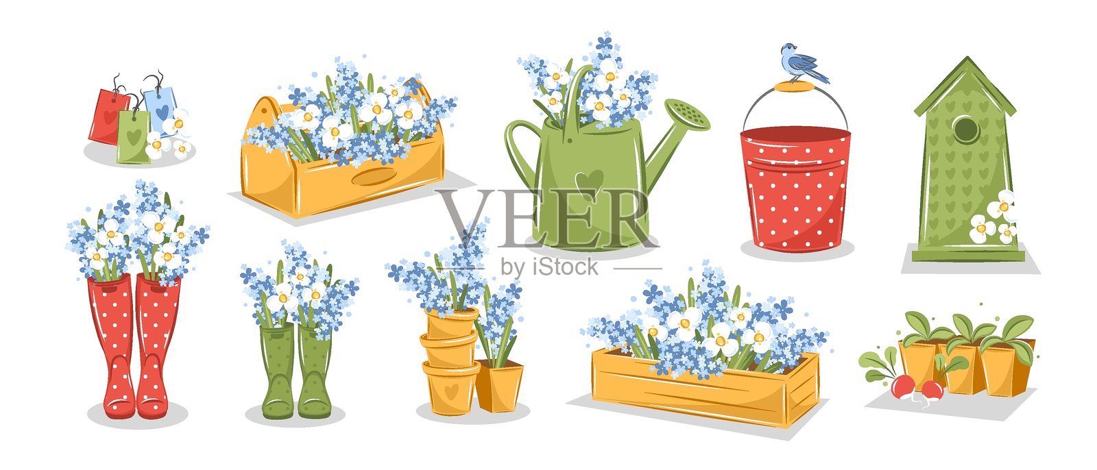 春季花园 01 2025插画图片素材